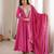 New trendy traditional pink bandhani anarkali set with embellished v-neck