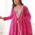 New trendy traditional pink bandhani anarkali set with embellished v-neck