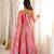 New womens vibrant multi-colored abstract print sleeveless anarkali suit with dupatta
