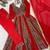 Women's red  black paisley print anarkali gown set with dupatta  festive ethnic wear