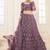 Violet indian wedding wear premium net lehenga choli set with heavy silk inner for women's