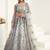  Grey Coding Embroidered Net & Silk Satin Lehenga Choli For Indian Wedding Look