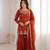 Orange fendy silk embroidered sharara suit with zarkan diamond work