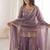 Purple fendy silk embroidered sharara suit with zarkan diamond work