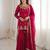 Rani pink fendy silk embroidered sharara suit with zarkan diamond work