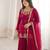 Rani pink fendy silk embroidered sharara suit with zarkan diamond work