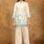 White & blue floral printed cotton co-ord set for women