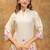 White & pink floral printed cotton co-ord set for women