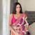 Multicolor rajwadi bandhej print georgette saree with embroidered lace border