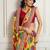 Yellow rajwadi bandhej print georgette saree with embroidered lace border