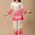 White & pink floral printed cotton co-ord set for women