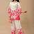 White & pink floral printed cotton co-ord set for women