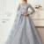 Grey coding embroidered net and silk satin semi stitched lehenga for women's wedding look lehenga