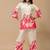 White & pink floral printed cotton co-ord set for women