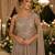 Chiku chinon silk free size stitched gown with embroidery work