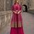 Magenta georgette free size stitched suit with embroidery & beats work