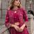 Magenta georgette free size stitched suit with embroidery & beats work