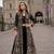 Black georgette free size stitched suit with embroidery & beats work