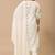 White floral embroidered mul cotton kurta pant set for women
