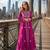 Rani pink silk free size stitched suit with embroidery work