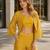 Mustard silk free size stitched suit with embroidery work