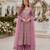 Purple georgette free size stitched suit with embroidery & zarkan work