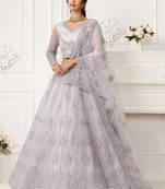 Light Purple Net Floor Length Lehenga with Stone embroidery For Women's