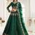 Green Net Silk Embroidered Bridesmaid Wedding Heavy Border Lehenga Choli For Women's