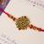 Golden bead cluster traditional rakhi with roli chawal capsules