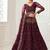 Dark Maroon Bridal Lehenga with Zari and Thread Embroidery Work 