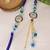 Blue evil eye bhai bhabhi rakhi lumba set with roli chawal capsules