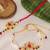 Lotus pearl bhai bhabhi rakhi lumba set with roli chawal capsules