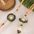 Teal pearl bhai bhabhi rakhi lumba set with roli chawal capsules