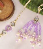 Lavender pearl bhai bhabhi rakhi lumba set with roli chawal capsules