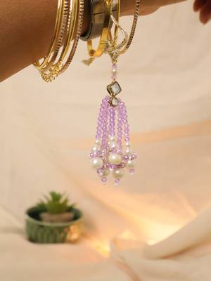 Lavender pearl bhai bhabhi rakhi lumba set with roli chawal capsules 2