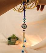 Blue evil eye floral tassel lumba with roli chawal capsules