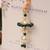 Teal floral pearl drop designer lumba with roli chawal capsules