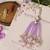 Lavender pearl tassel beaded designer lumba with roli chawal capsules