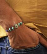 Blue evil eye beaded rakhi with roli chawal capsules