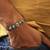 Blue evil eye beaded rakhi with roli chawal capsules