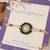 Green pearl floral beaded rakhi with roli chawal capsules