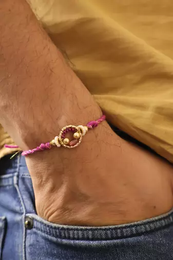 Purple crystal halo beaded rakhi with roli chawal capsules