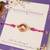 Purple crystal halo beaded rakhi with roli chawal capsules