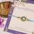 Sky blue crystal halo rakhi with roli chawal capsules