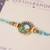 Sky blue crystal halo rakhi with roli chawal capsules