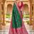 Festive rama banarasi silk blend saree with colorful meenakari border