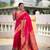 Ranipink silk blend saree with peacock motif zari border