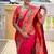 Ranipink silk blend saree with peacock motif zari border