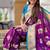 Festive magenta banarasi silk blend saree with colorful meenakari border