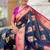 Festive teal banarasi silk blend saree with colorful meenakari border